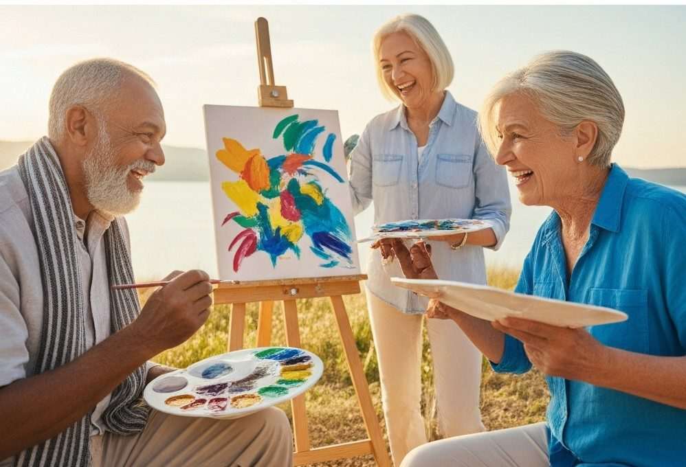 Menschen im besten Alter beim malen