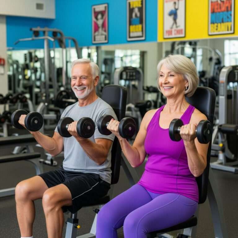 Älteres Ehepaar im Gym